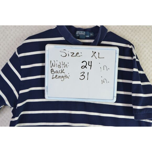 Polo Ralph Lauren Men's XL Blue Striped Short Sleeve Polo Shirt - Picture 10 of 13